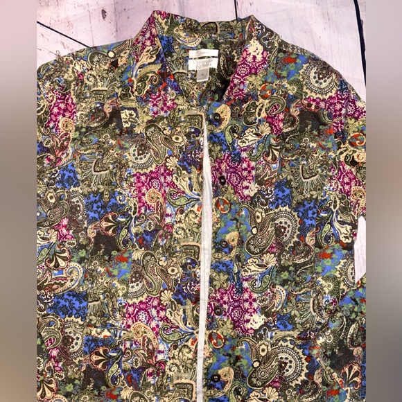Christopher & Banks stretch paisley printed jacket XL - Picture 3 of 8